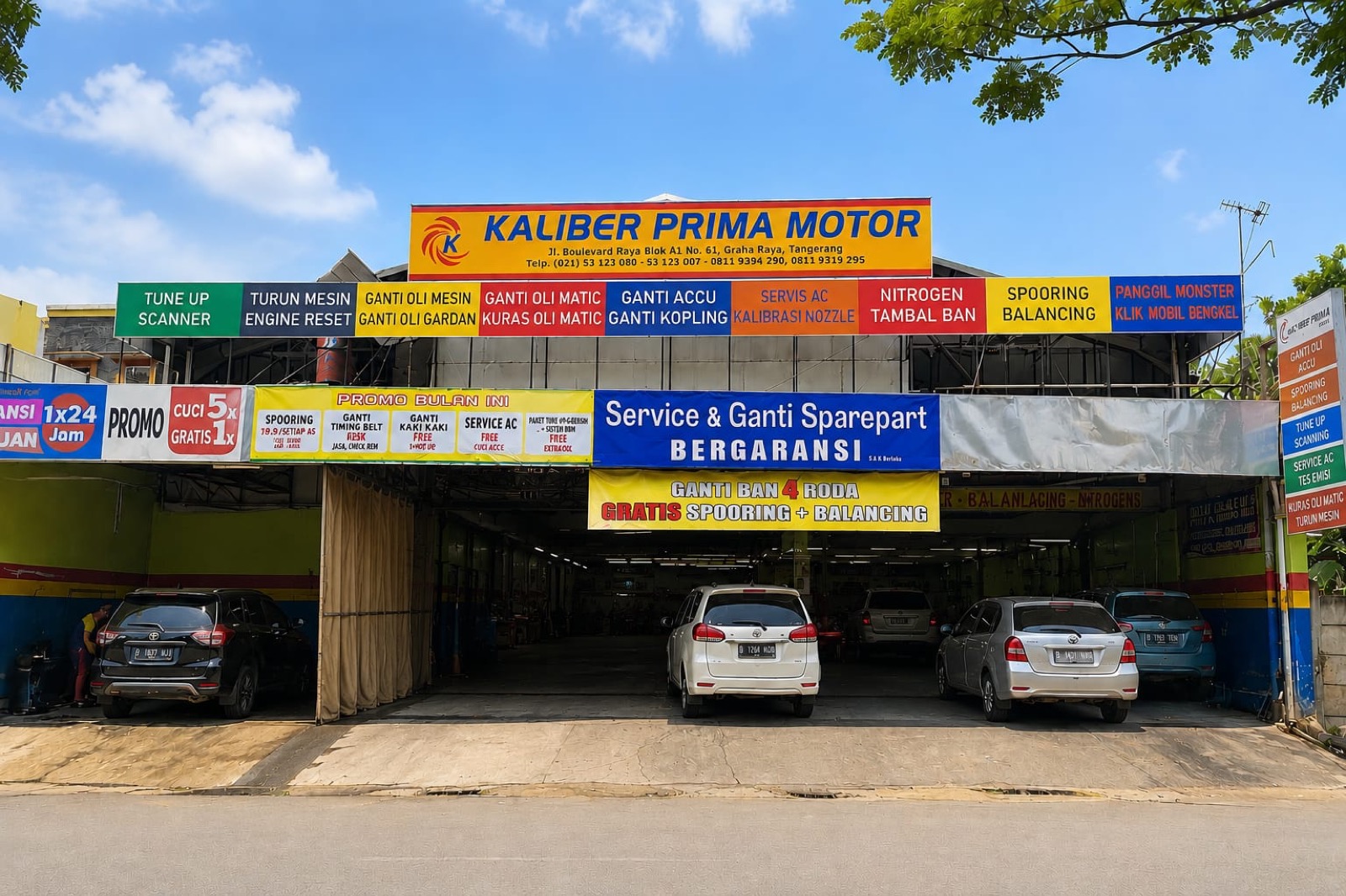 Tampak depan Kaliber Prima Motor Graha Raya (Pusat)